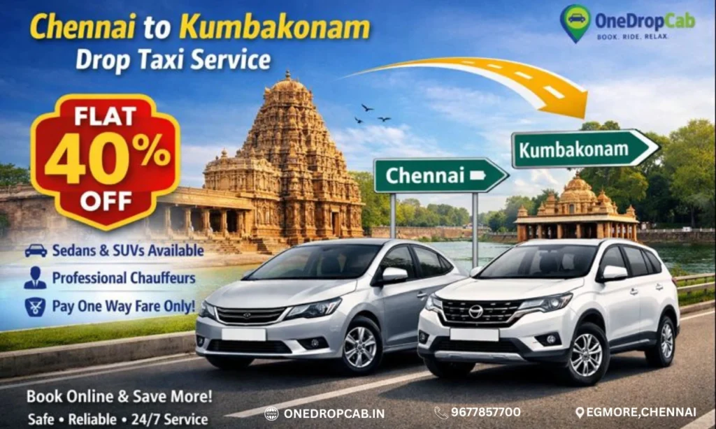 Chennai to Kumbakonam one drop cab service