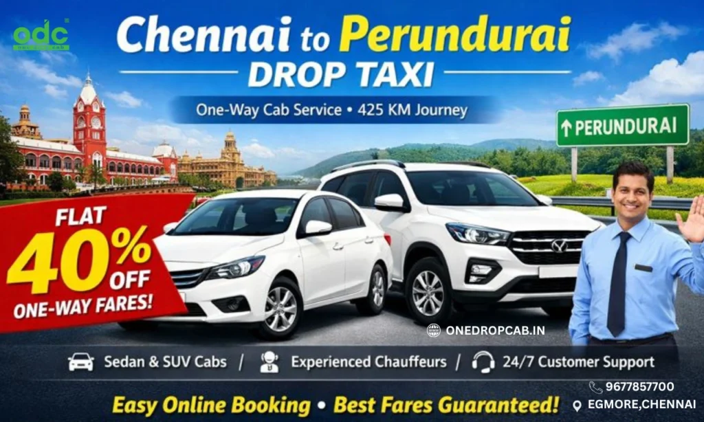 Chennai to Perundurai one drop taxi service