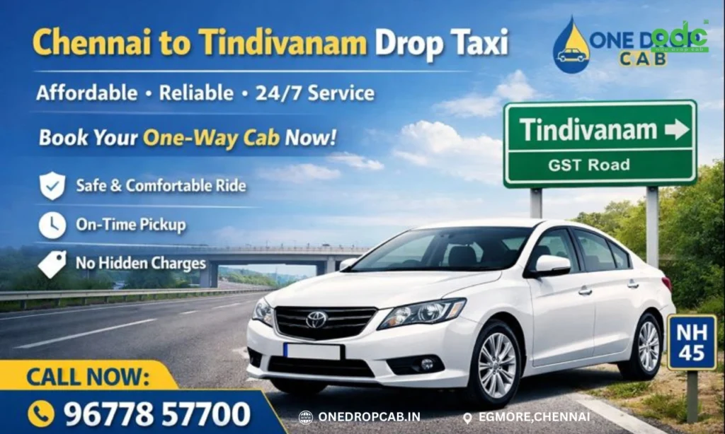 Chennai to Tindivanam one way drop taxi