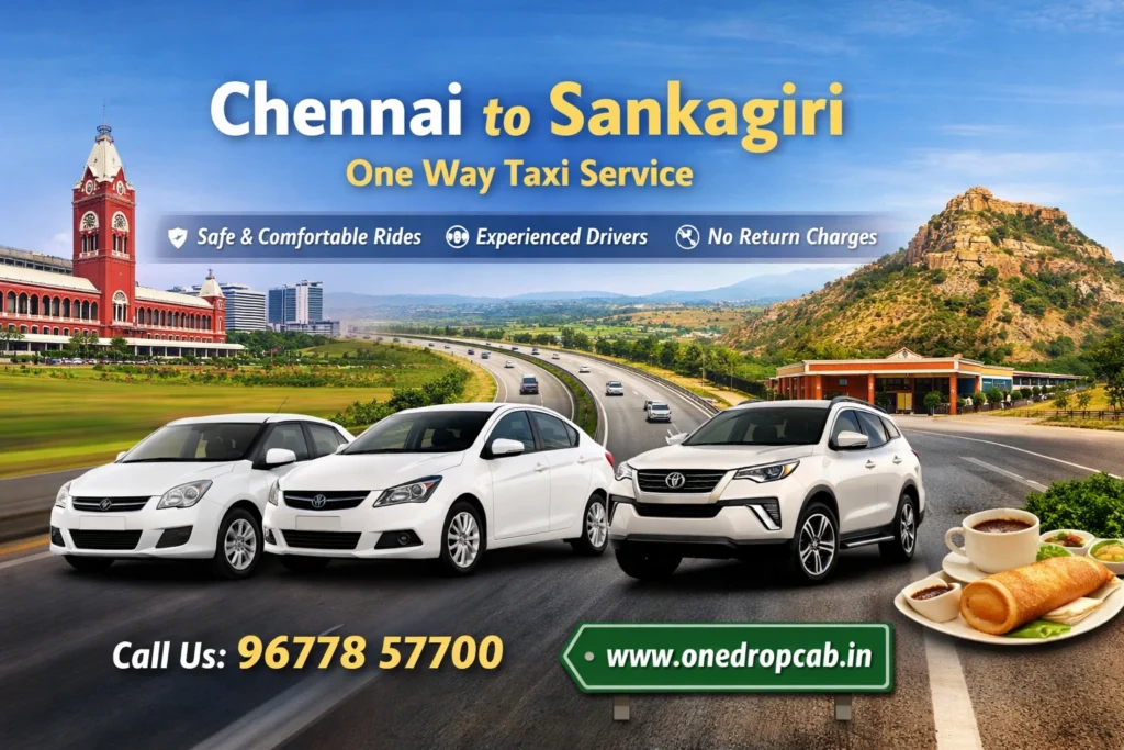 Chennai to Sankagiri low cost one way taxi service