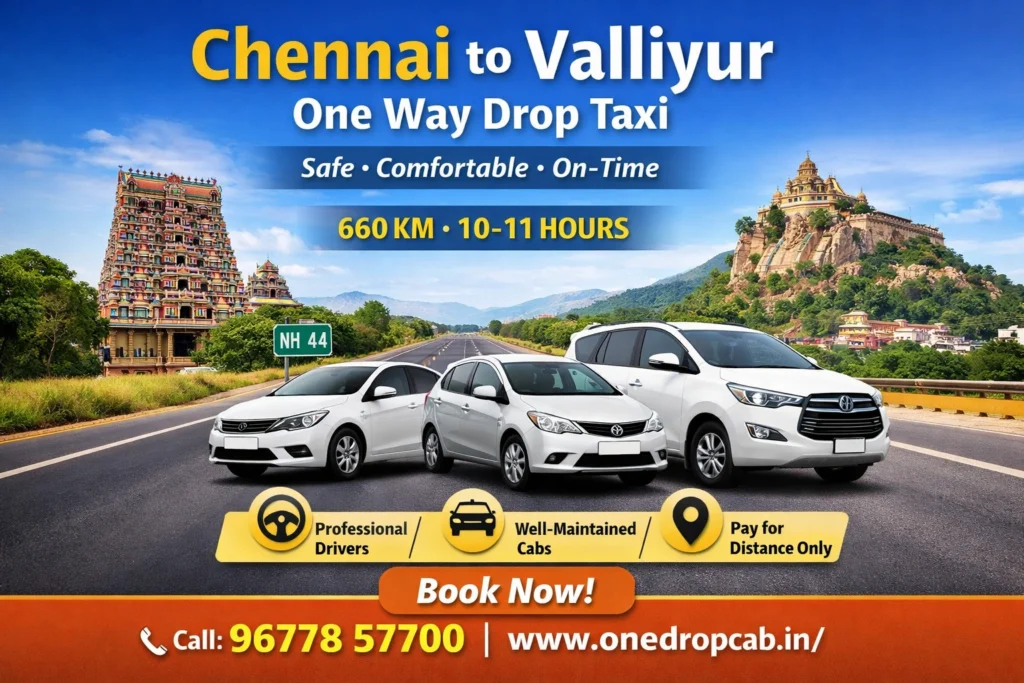 Chennai to Valliyur one way taxi