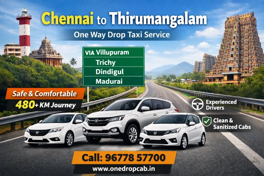 Chennai to Thirumangalam one way taxi booking
