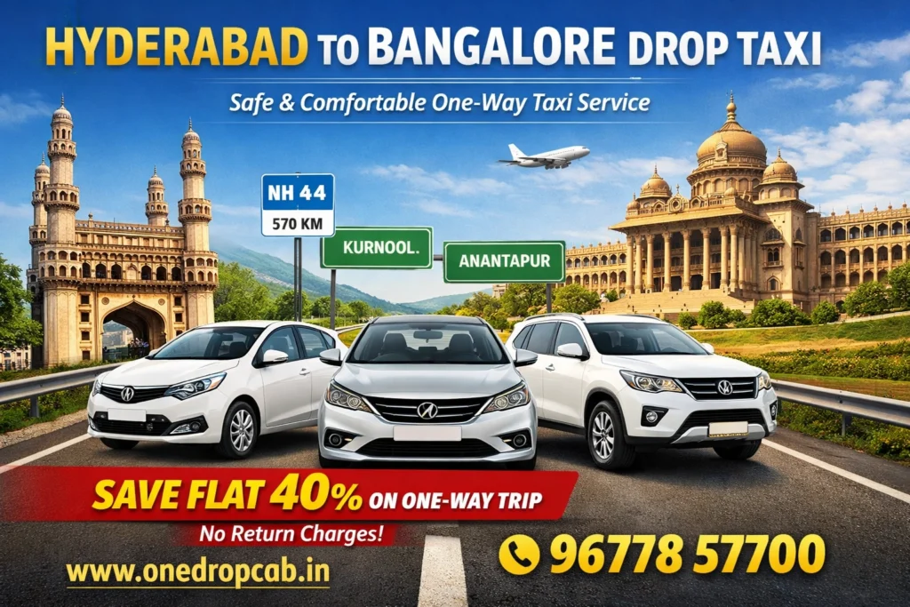 Hyderabad to Bangalore One drop Cab service