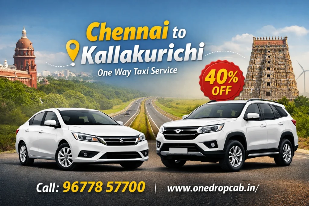 Chennai to Kallakurichi one drop cab service
