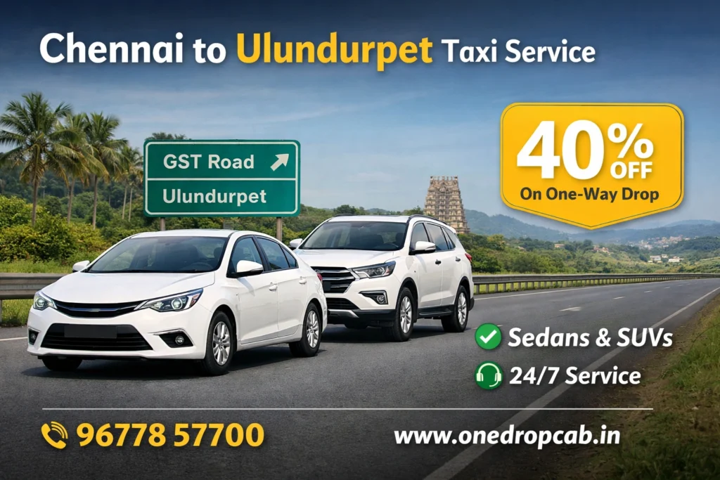 Chennai to Ulundurpet one drop cab services