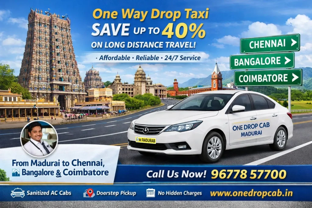 Madurai one way drop taxi